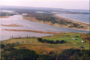 Nova Scotia's Seacape Oceanfront Cottage Vacations - Aerial View of Pomquet Beach